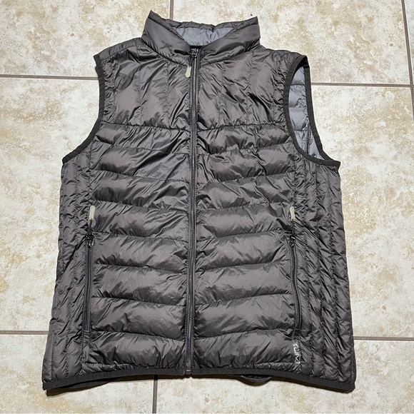 Tumi Pax Down Vest Women's Size Large Brown Full Zip Packable Pillow - Picture 1 of 9